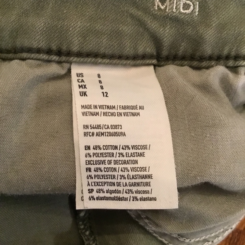 AMERICAN EAGLE AEO Twill Super Stretch Green Gray Denim Jean Shorts Size 8 - Picture 10 of 14